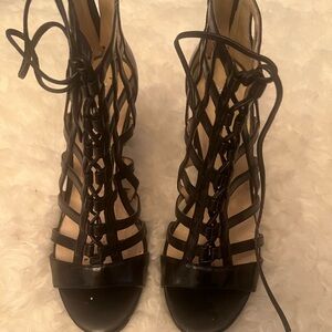 Nine West cage style lace up booties